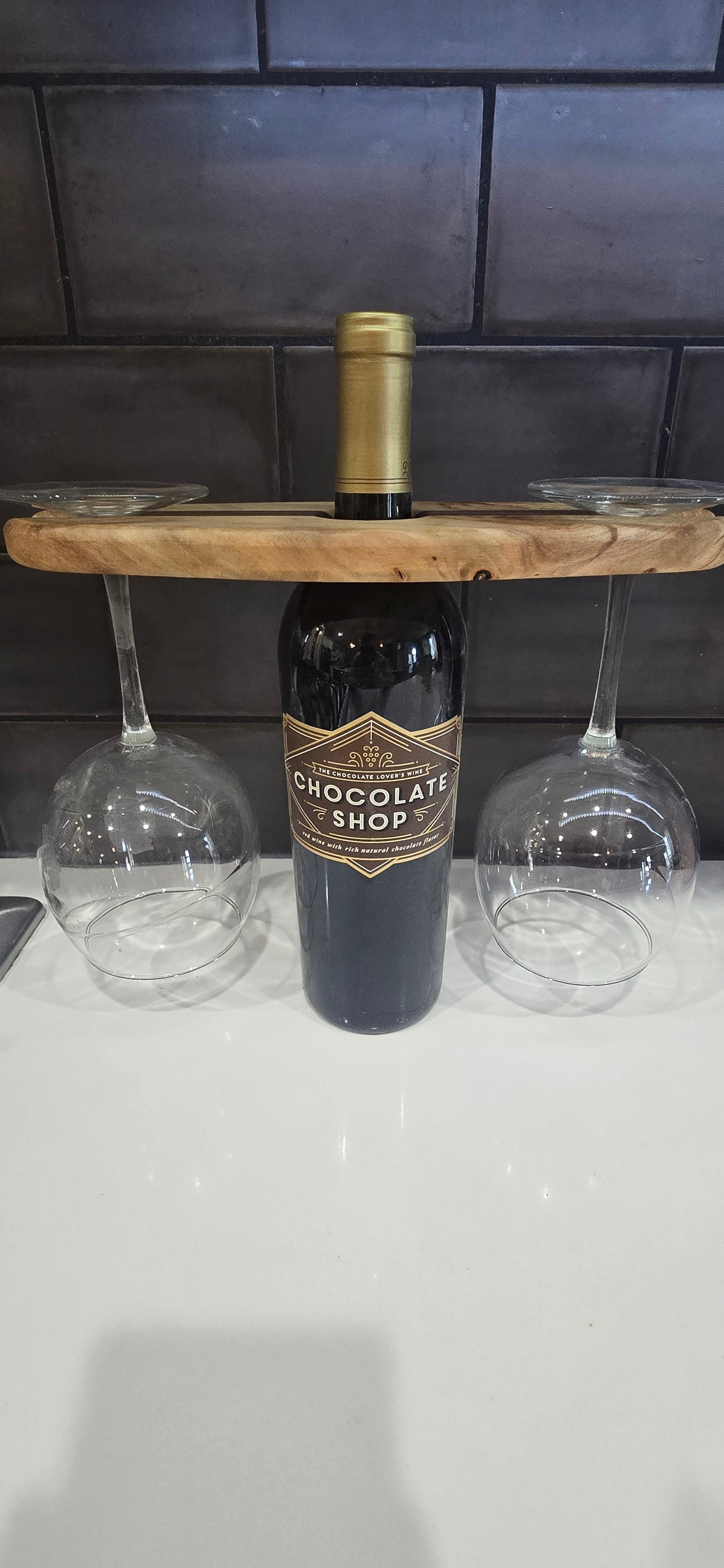 Handcrafted Wooden Wine Bottle Caddy – Elegant Display & Gift