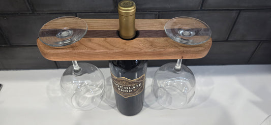 Handcrafted Wooden Wine Bottle Caddy – Elegant Display & Gift