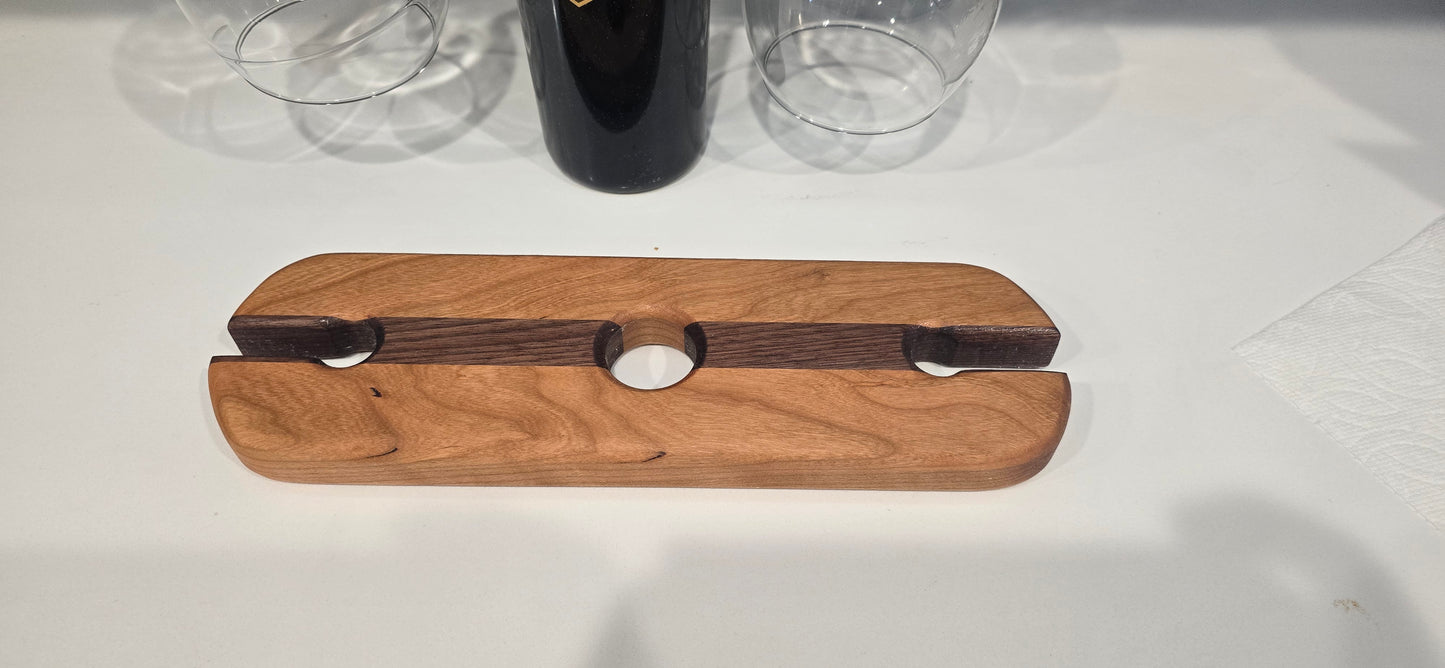 Handcrafted Wooden Wine Bottle Caddy – Elegant Display & Gift